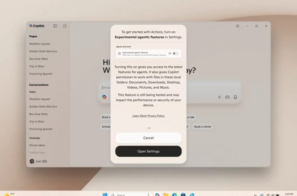 دستیار صوتی ویندوز ۱۱